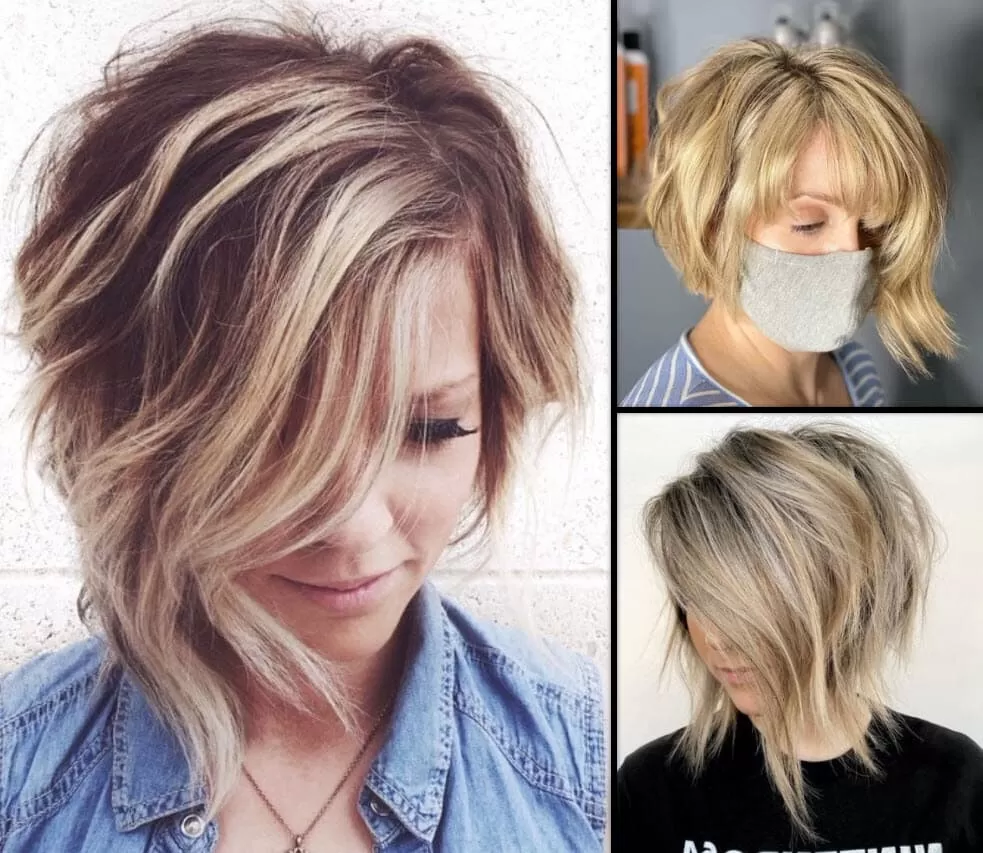 Fransig Pfiffige Kurzhaarfrisuren Frauen Frech asymmetrisch geschnittener bob Moderne fransige Kurzhaarfrisuren für Frauen, mit Stilen von blonden Highlights über Bob-Schnitte bis zu grauen Strähnen.