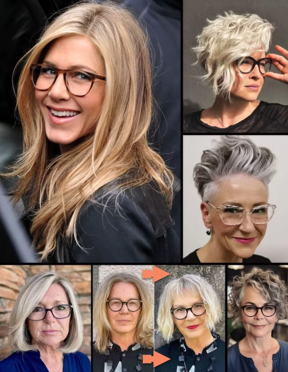 Frisuren ab 50 mit Brille, modisch und schick für reife Frauen