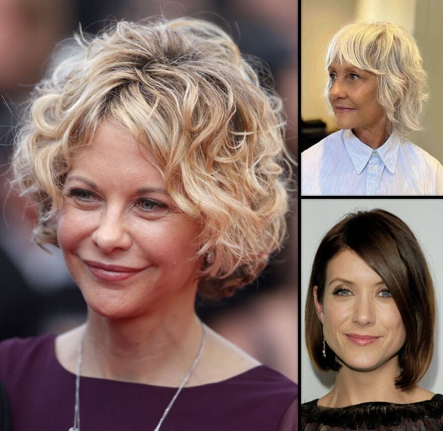 Drei Frauen über 50 mit stilvollen und peppigen Frisuren, die ihre Persönlichkeit unterstreichen.