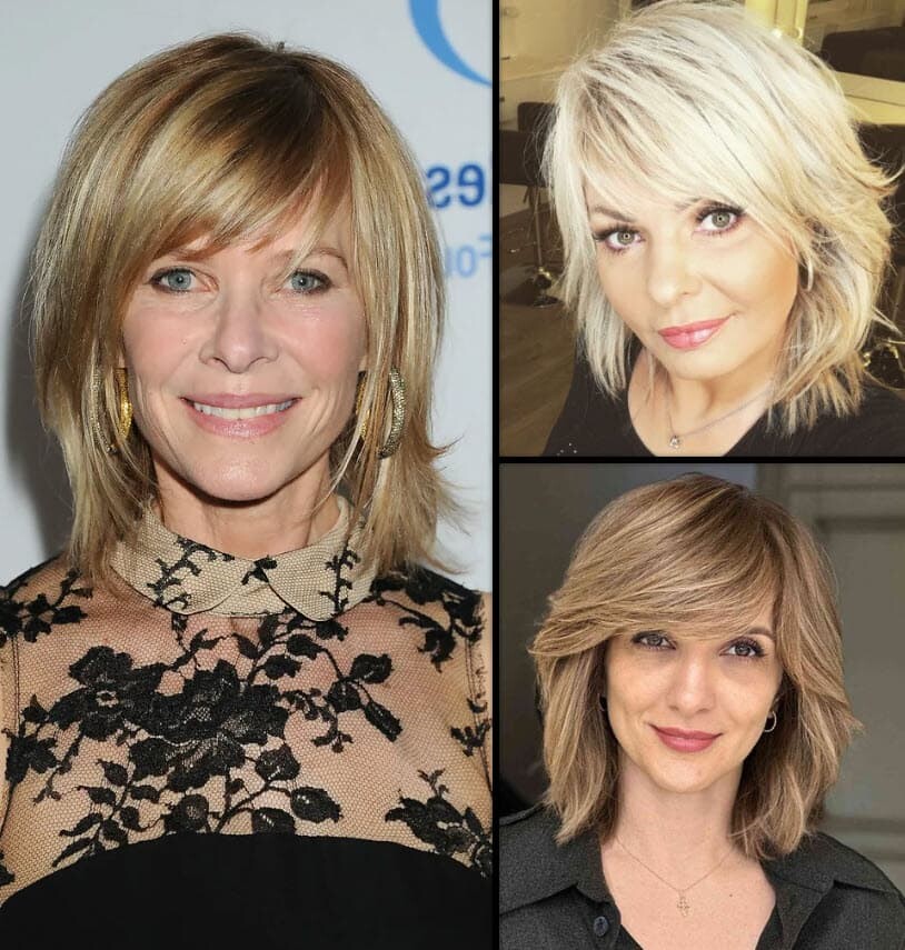 Vier Frauen über 50 mit modernen, peppigen Frisuren, die Jugendlichkeit ausstrahlen.