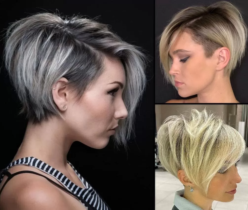 Asymmetrischer Undercut Bob für Frauen mit modernen Akzenten