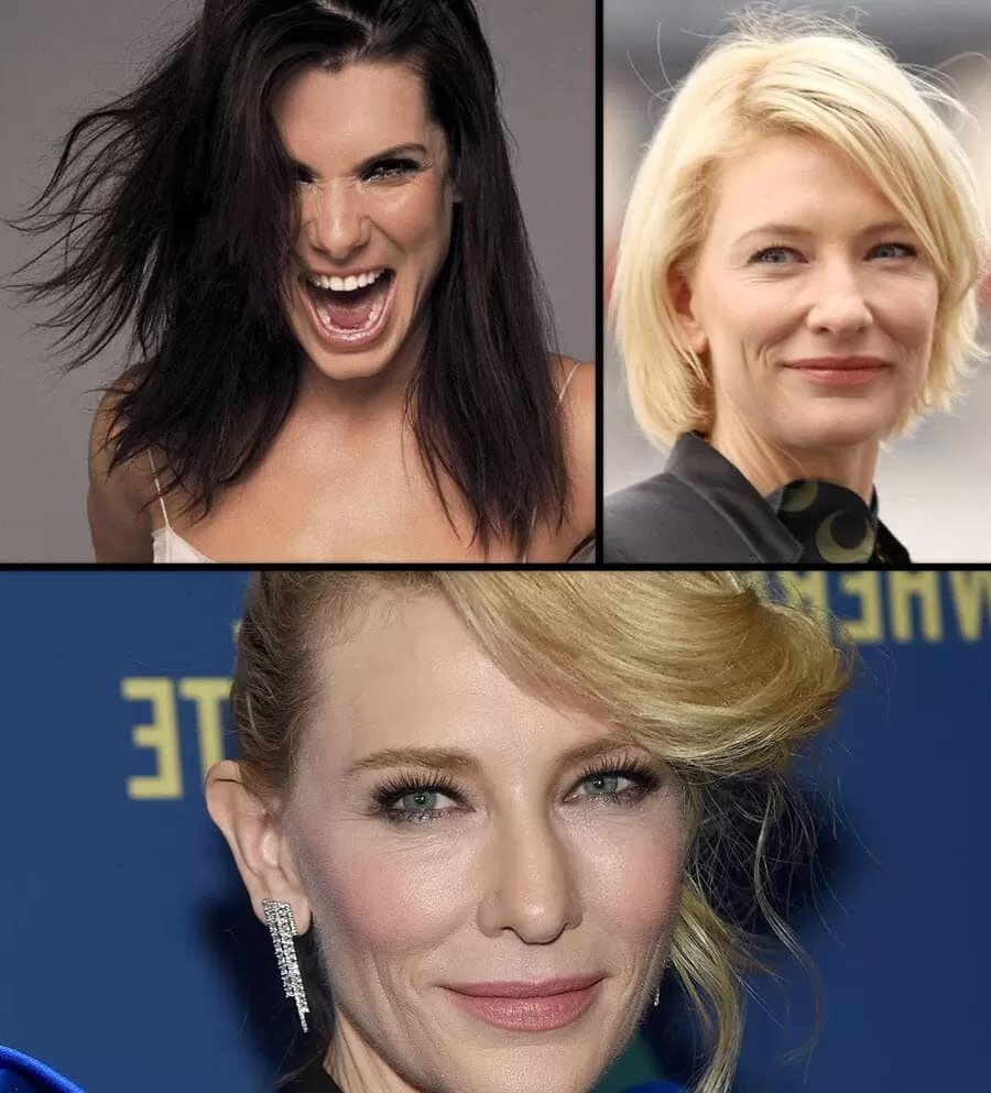 Stars wie Sandra Bullock und Cate Blanchett zeigen unkomplizierte mittellange Frisuren ab 50