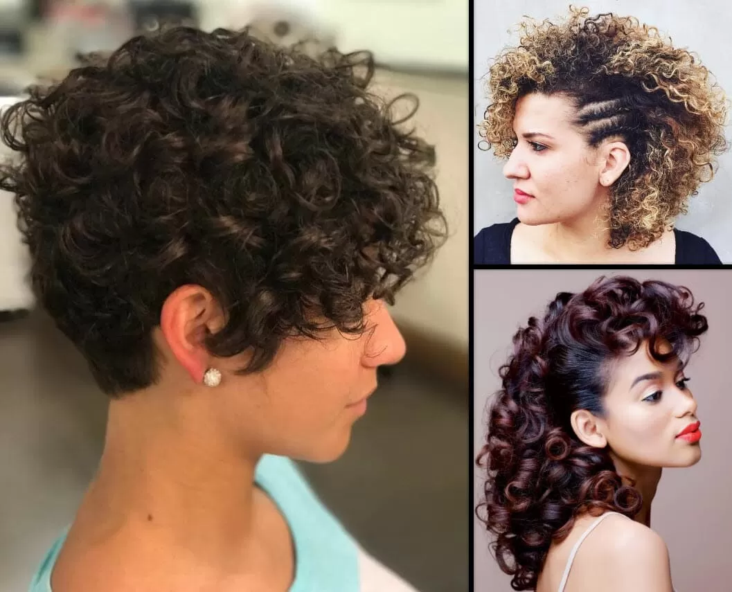 frisuren mit locken Haar am Oberkopf