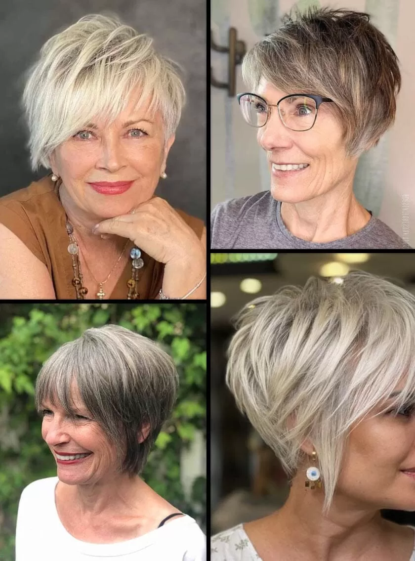 kurzhaarfrisuren ab 60 die jünger machen asymmetrische Bob