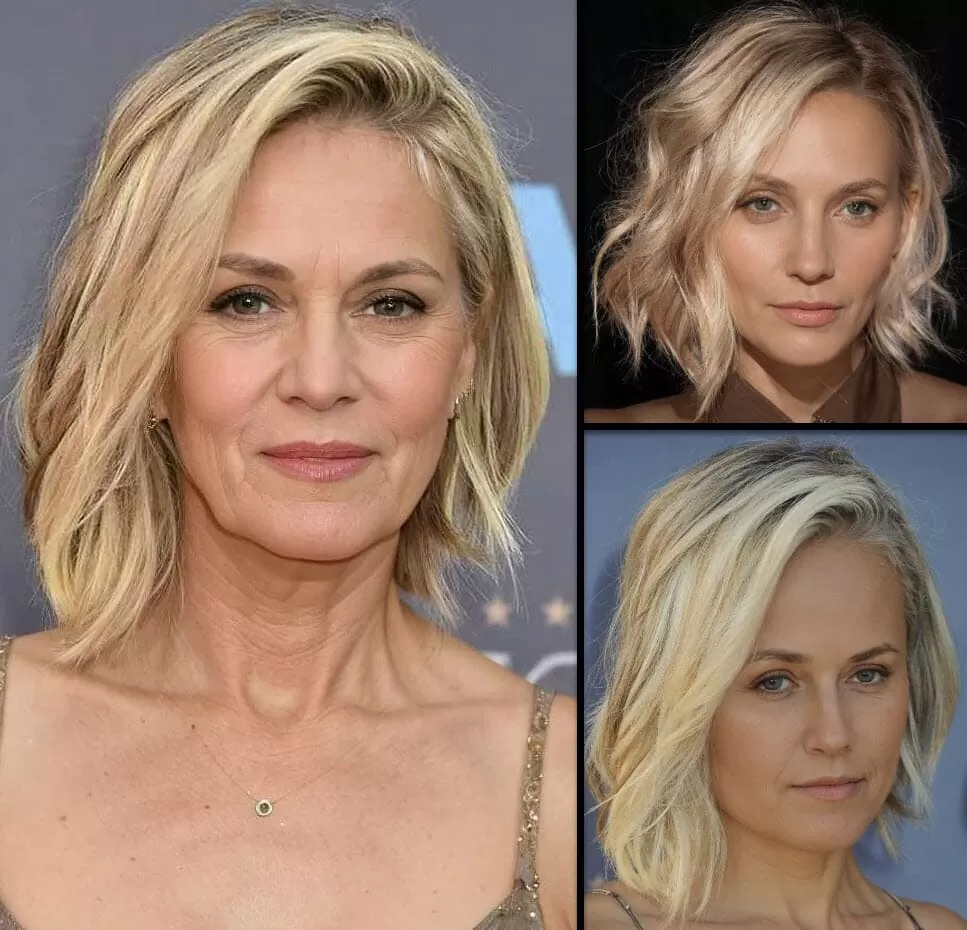 Drei Frauen zeigen unterschiedliche Interpretationen des asymmetrischen mittellangen Bobs.