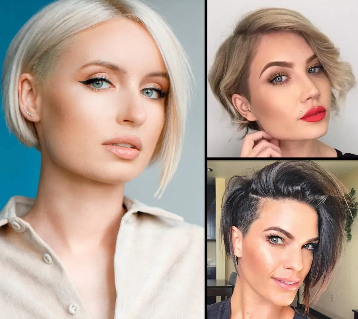 Elegante Undercut Frauen Bob Frisuren in verschiedenen Stilen