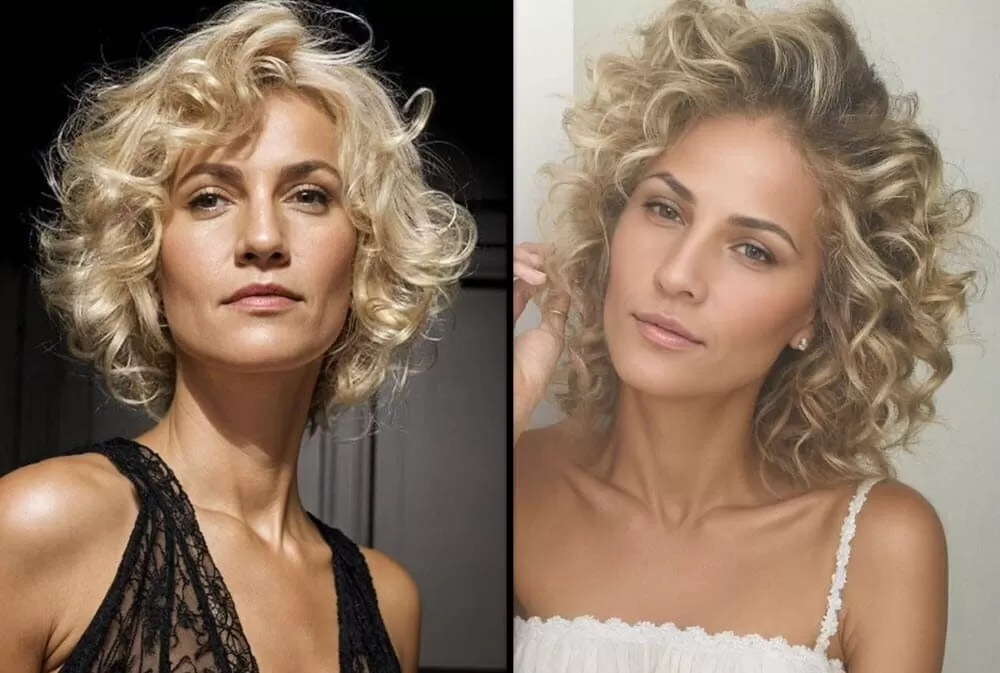 Modern Dauerwelle Frauen blonde Locken