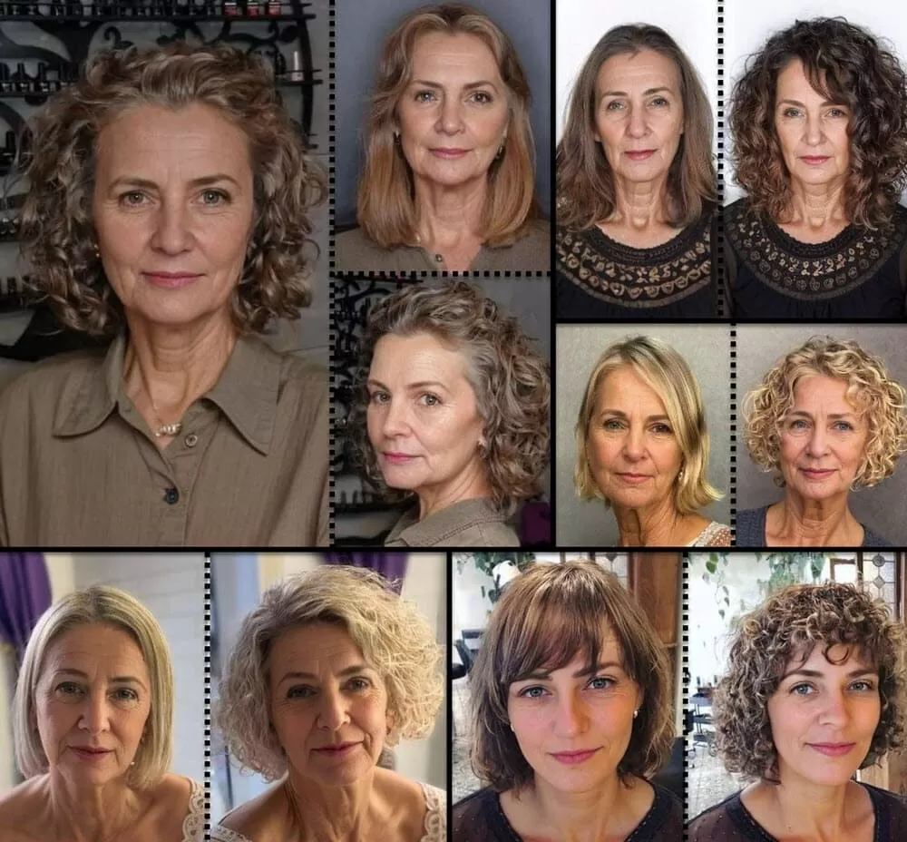 Modern Dauerwelle Frauen: Verschiedene Looks für reife Frauen, lockige Frisuren