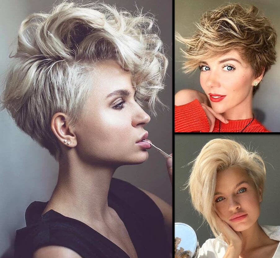 Pixie Cut Lang bei blonden, voluminösen und modernen Frisuren