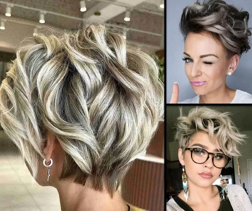 Pixie Cut Lang bei blonden, voluminösen und strukturierten Frisuren