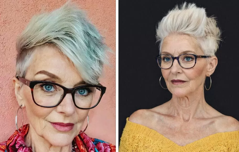 Flotte Kurzhaarfrisuren ab 60 mit Brille update 2
