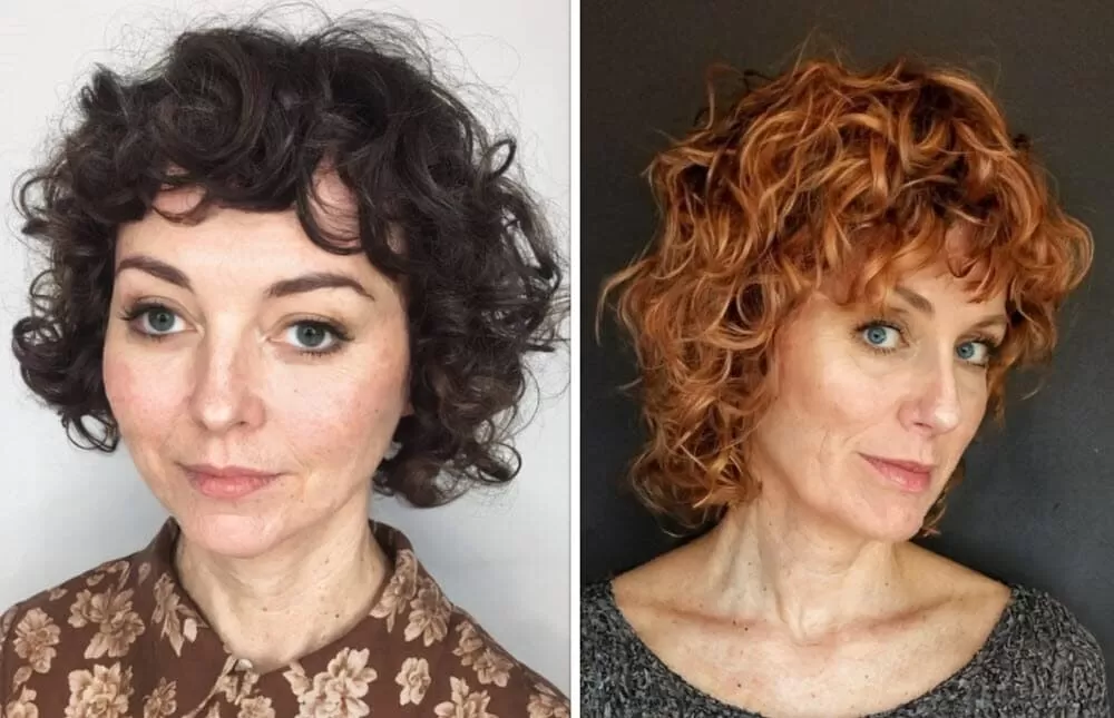 Modern Dauerwelle Frauen braune und rote Locken